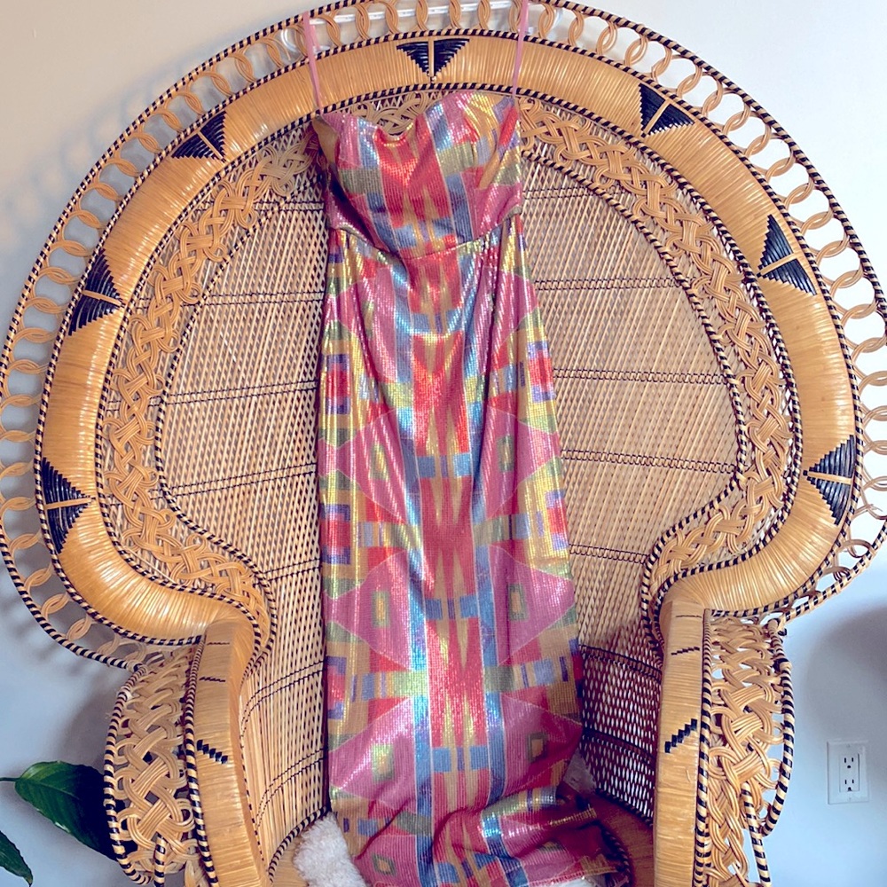 INDIGENOUS MADE! Stunning B.Yellowtail sequin column gown pristine never worn